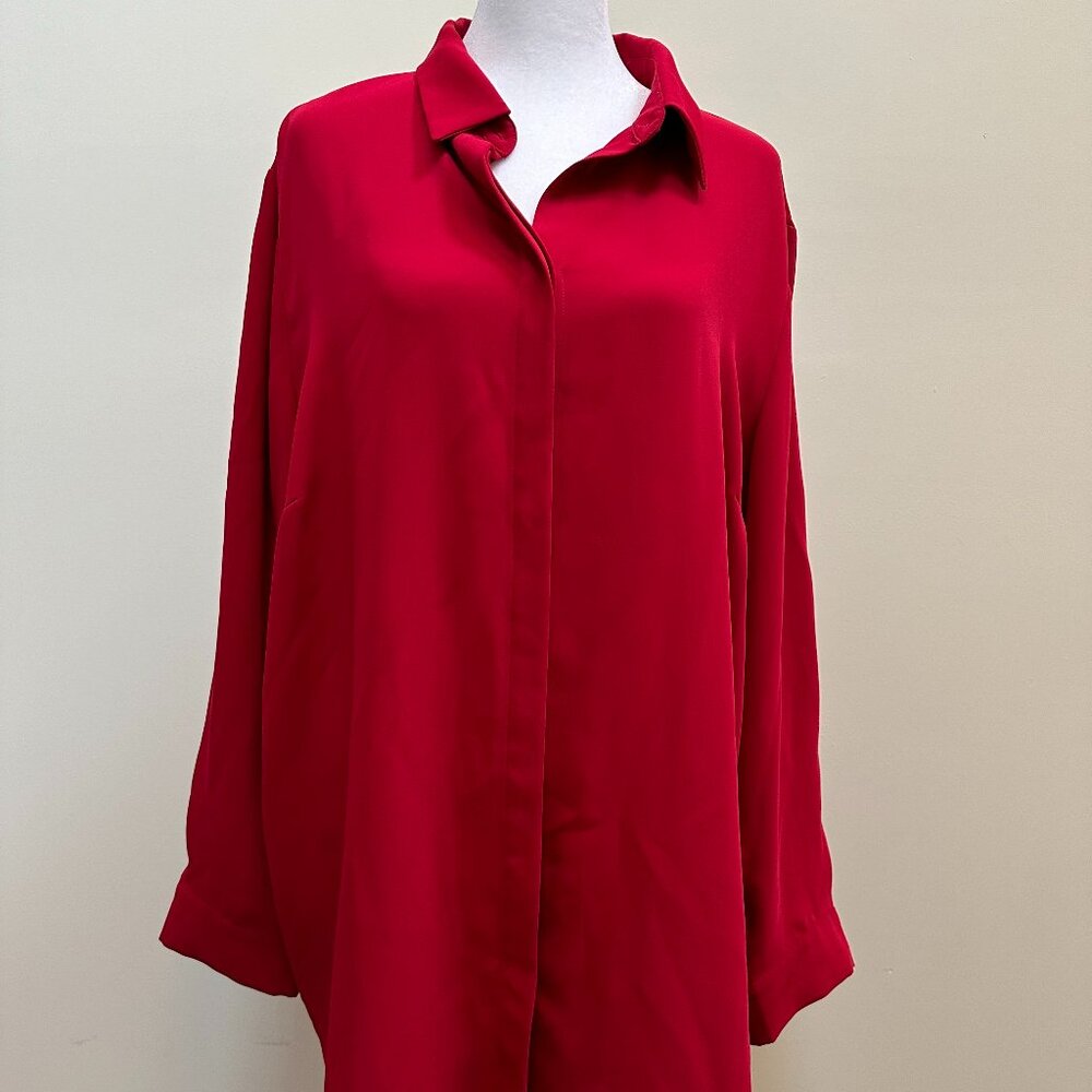 Chico's Long Top/Tunic Red, Size 3